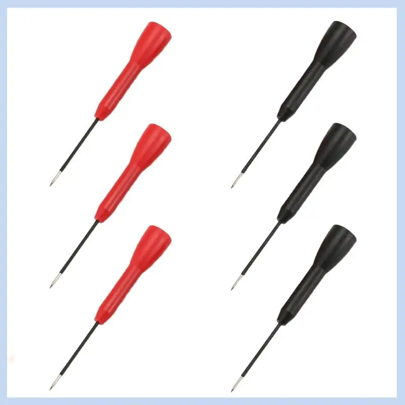 

AS63-6 Pack 2Mm Needle Test Probes, 600V/10A Non-Destructive Multimeter Test For Leads Tl71 Tl75- 3 Black & 3 Red