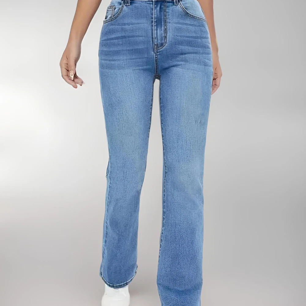 Novas calças jeans femininas quentes emagrecimento estilo europeu e americano casual versátil cintura alta calças jeans lavadas para mulher