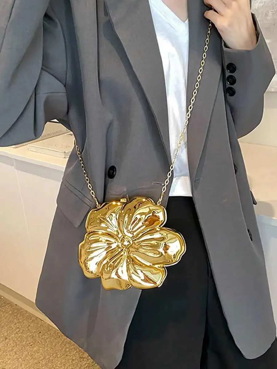 

Floral Shape Crossbody Bag For Women Party Evening Clutch