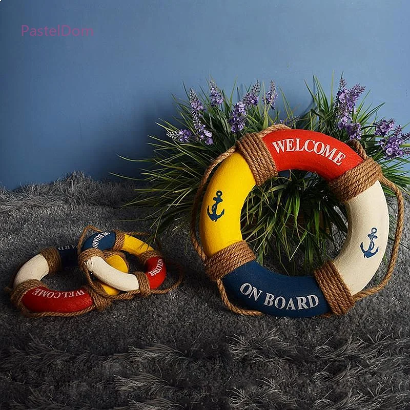 Mediterranean Colorful Foam Lifebuoy Wall Decor for Pirate Ship Bar Restaurant Living Room desk accessories