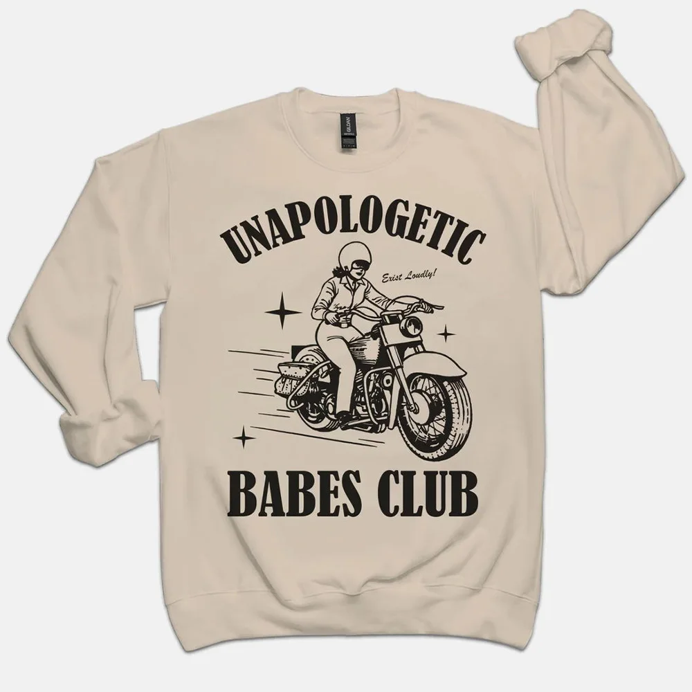 Unapologetic-Sudadera de manga larga para mujer, jersey de lana gruesa y cálida, Jersey holgado de los años 80 a los 90, color gris