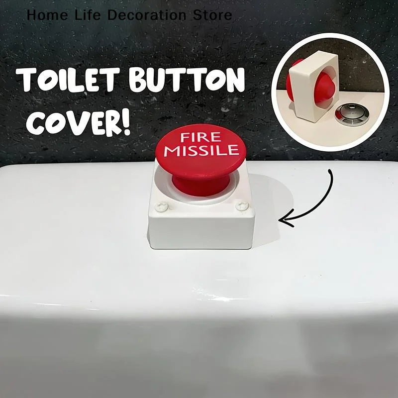 【H】1Pcs 3D Printed Fire Missile Toilet Button Extender – Durable Plastic, No-Drill, Classic Design, Bathroom Upgrade