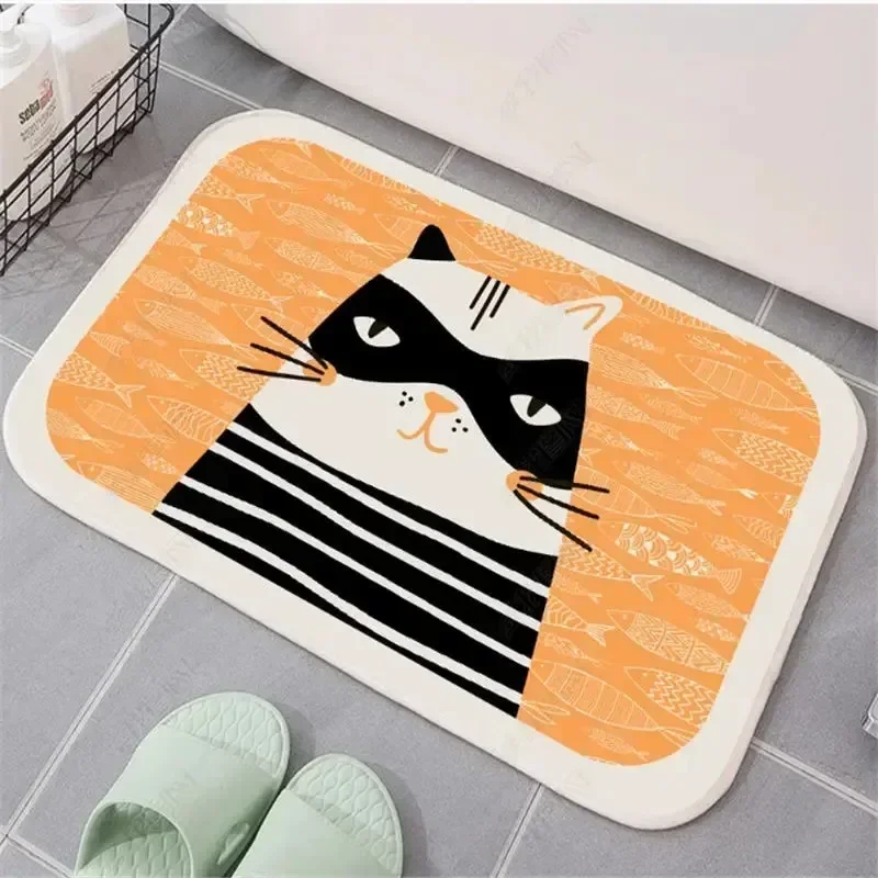 Cartoon Cute Super Absorbent Bath Mats Waterproof Non Slip Diatom Mud Carpet Kitchen Entrance Welcome Rugs for Home Decoration