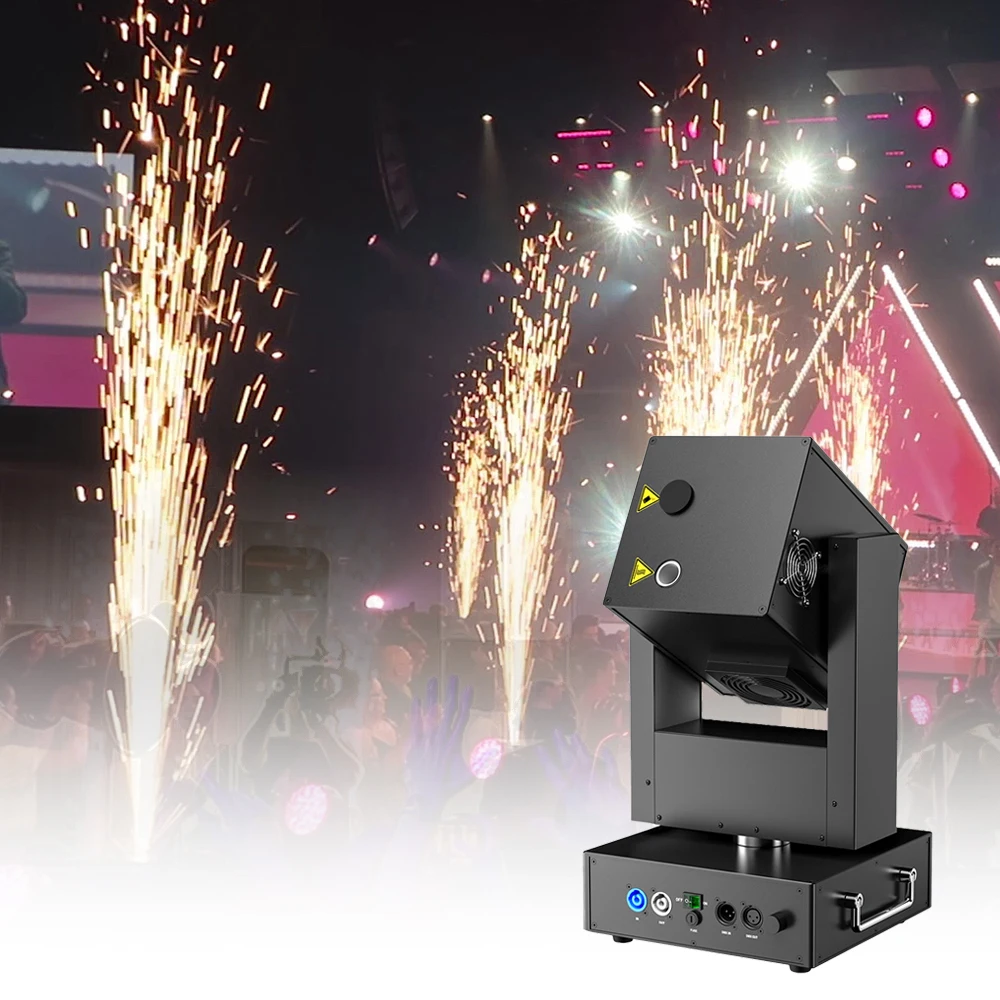 750W Cold Spark Machine Stage Moving Head Spark Spray Sparkler Fireworks Machine DMX512 Control for Wedding DJ Disco Bar Party