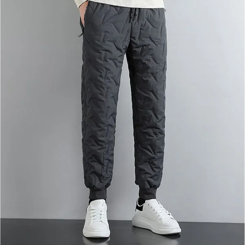 Pantaloni casual autunnali e invernali da uomo più velluto addensato velluto di agnello pantaloni caldi in cotone pantaloni larghi da uomo