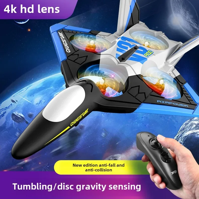 RC Plane 4K High Definition Aerial Photography Fixed Wing Model Drone Toy Vertical Takeoff and Landing Quadcopter Aircraft Foam