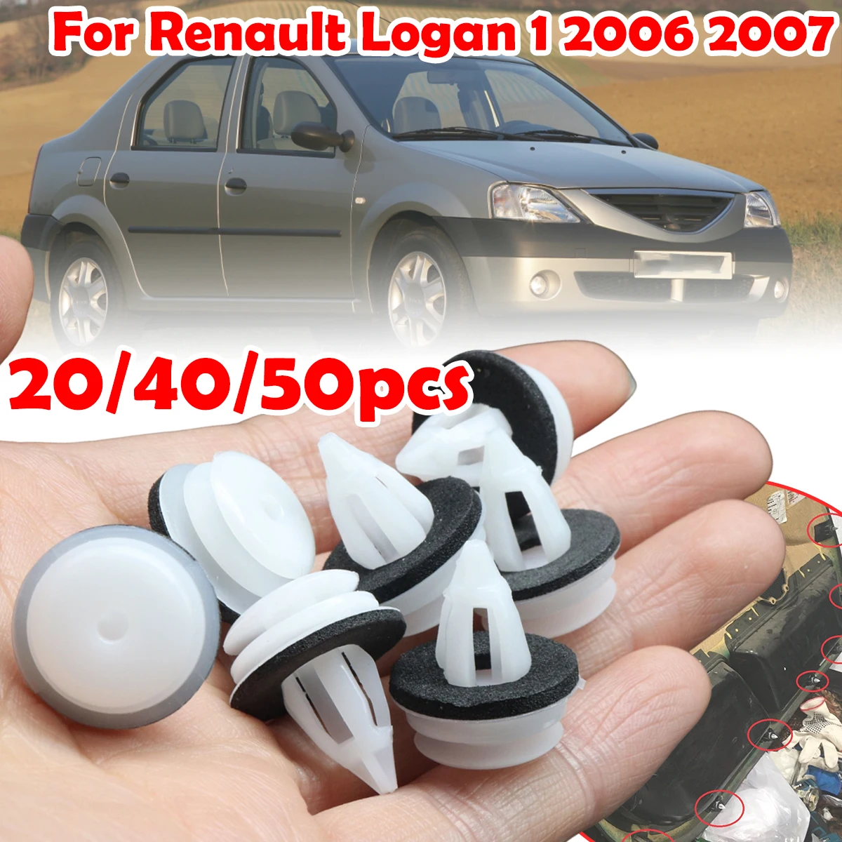 

For Renault Logan 1 2006 2007 Car Door Panel Card Trim Clips Plastic Front Rear Interior Fascia Linng Accessories 51418224768