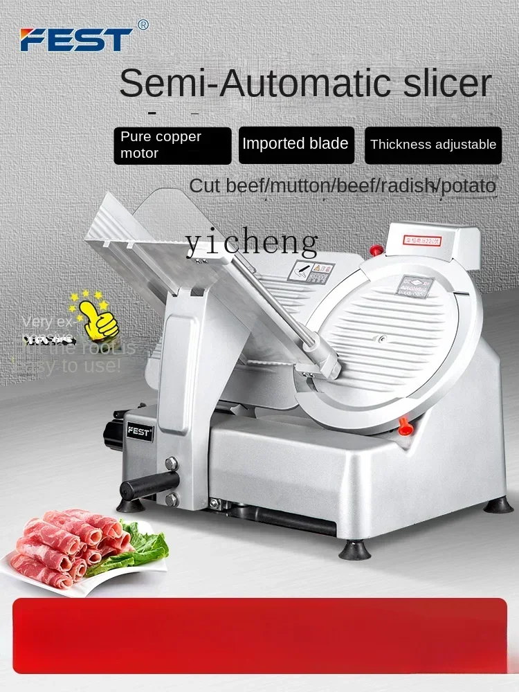 เครื่องตัดเนื้อแกะม้วนเครื่องตัดเนื้อเชิงพาณิชย์ Flaker เครื่องตัดเนื้อกึ่งอัตโนมัติขนาด 10 นิ้ว