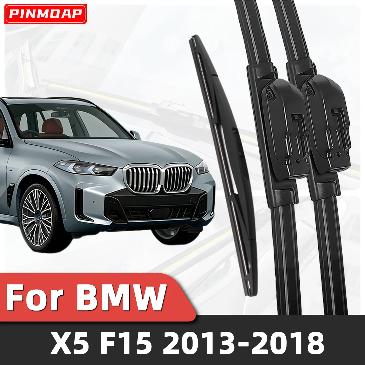 PINMOAP 1/3PCS Heckscheibenwischer Frontscheibenwischer-Set für BMW X5 F15 2013-2018 Wischer-Set Autozubehör