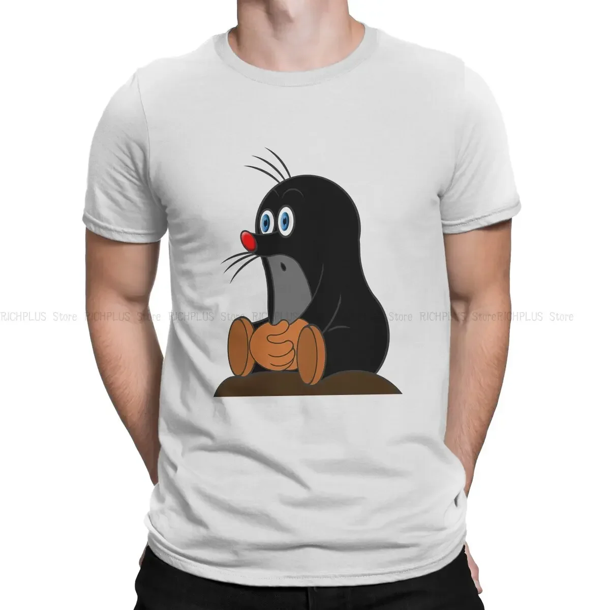 

The Little Mole Creative TShirt for Men Funny Round Collar Polyester T Shirt Hip Hop Birthday Gifts Streetwear