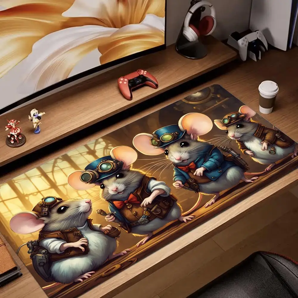 

Retro steam-style mouse pattern Mouse Pad rubber anti-slip Desk Mat gamer pc accessories Gaming mat keypad expansion mousepad