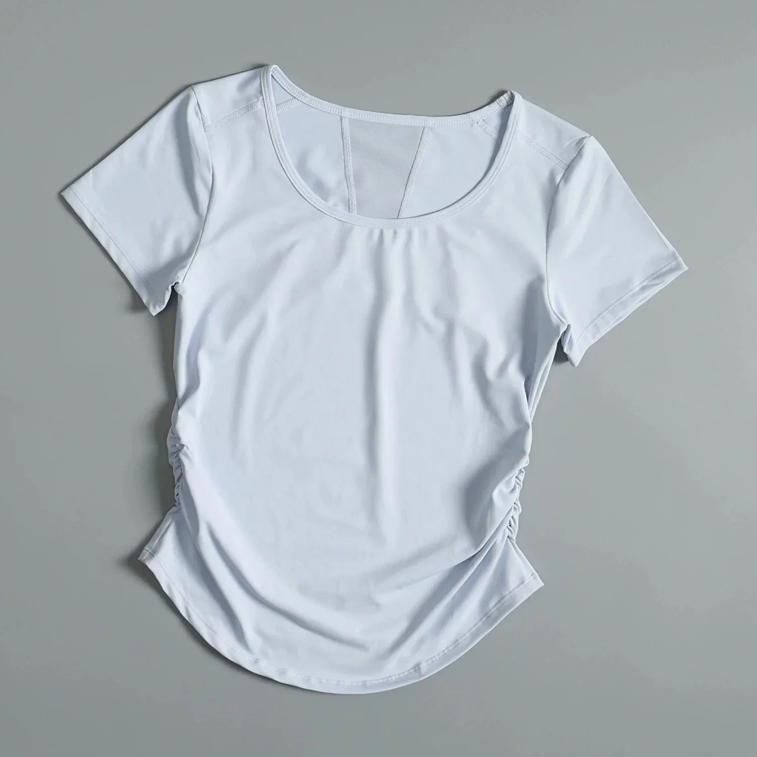 Camiseta Deportiva de Yoga para Mujer, Manga Corta, Nueva, con Malla Transpirable, para Gimnasio, Running, Pilates, Entrenamiento y Fitness