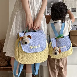 Korean Sle Elementary School Student Bapa Cute Cartoon Children's Double oulder Bag Lightweight Mother Daughter Bapa