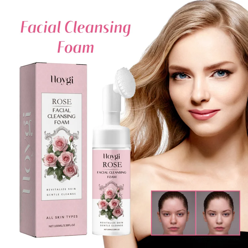 

Rose Foam Facial Cleanser For Oil Control, Deep Pore Cleaning, Refining Skin, Brightening Complexion & Firming Facial Skin
