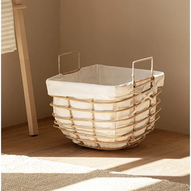 Japanese Rattan Storage Basket, Laundry Basket, Clothing, Toys, Organizer Boxes, Versatile, Practical, Home Supplies