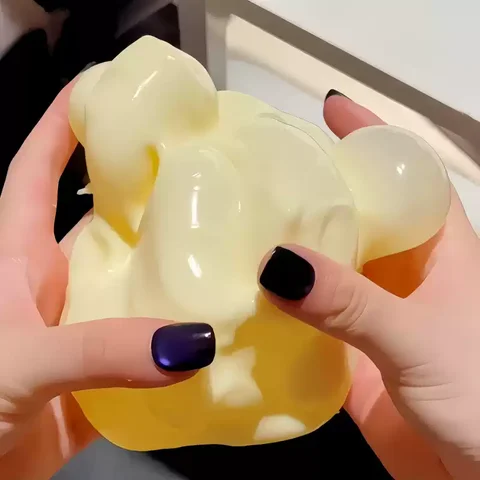 Cheese Cream Squishy Ball Flour Filling Handmade Slow Rebound Fidget Toy Soft Squeeze Stress Relief  Stress Reliever Toys