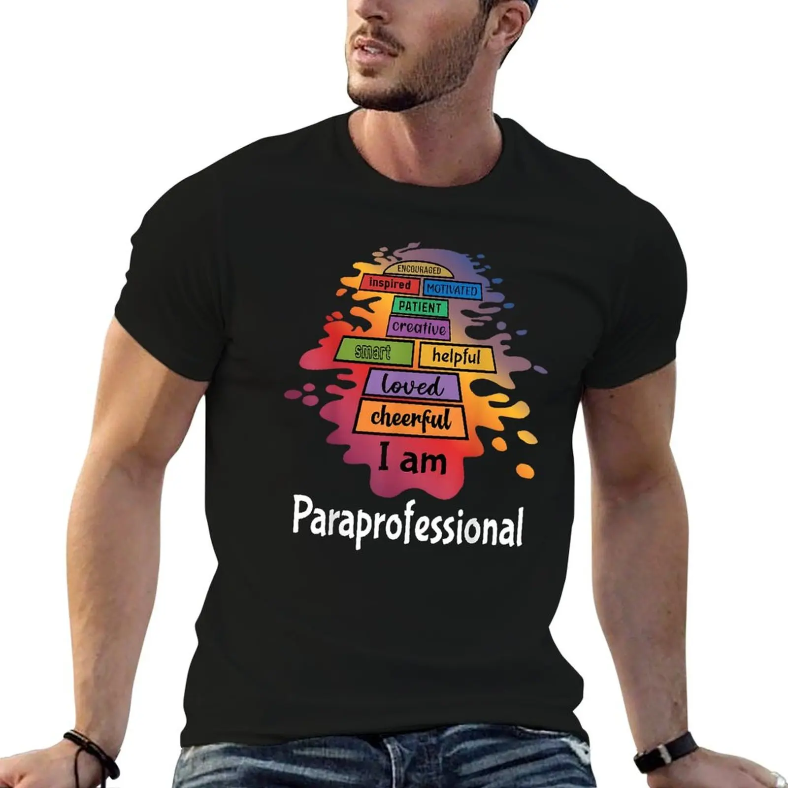 

Футболка Harajuku Paraprofessional с мотивационным значком, спортивные футболки с забавным рисунком, крутой размер для путешествий, США