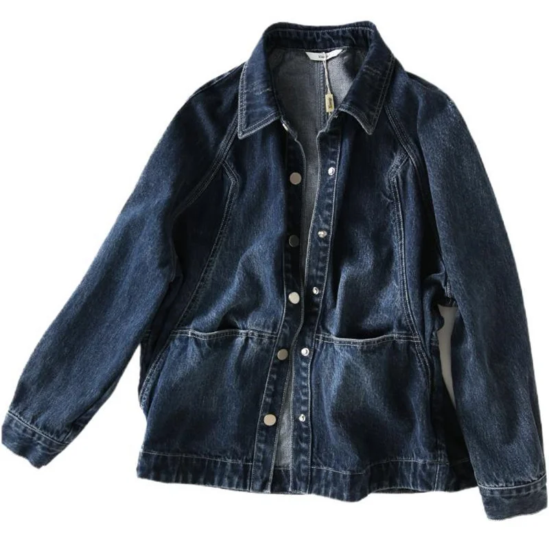 

Net Red Women's Age Reduction Denim Clothes Show Thin Temperament Spring Autumn New All-match Denim Short Coat JJ1038