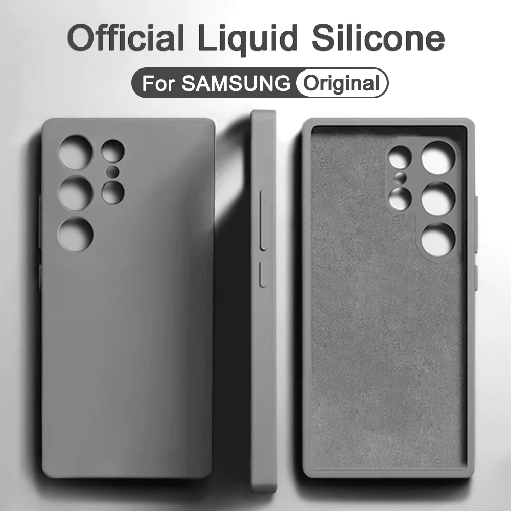Original Liquid Silicone Shockproof Cover For Samsung Galaxy S25 S23 S22 S21 S24 Ultra Case A54 A34 A14 A15 A25 A35 A55 5G Cases