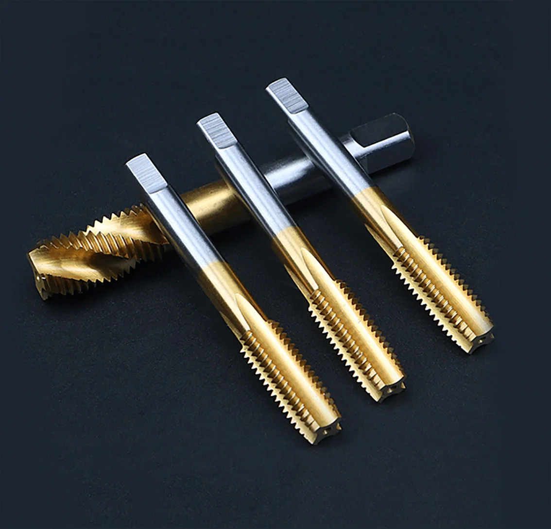 

1Pcs Straight Flute Right Hand Thread Tap Titanium Plated HSS Thread Machine Plug Tap Metric Screw Tap Drill M2-M16 Hand Tools