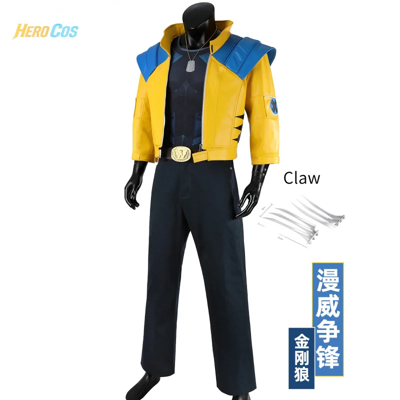 

Rivals Wolverine Cosplay Costume Logan Game Suit with Claw Halloween Carnival Party Play Role Clothing for Men HERO Cos