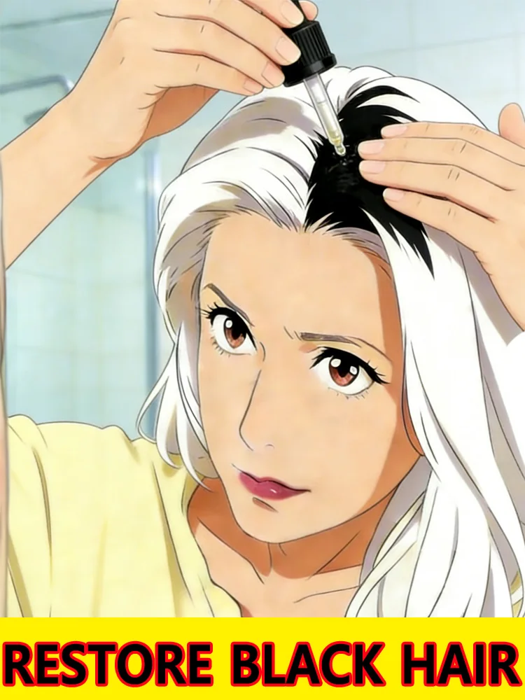 

Hair will turn black within 7 days.Quickly absorbed and non-greasy