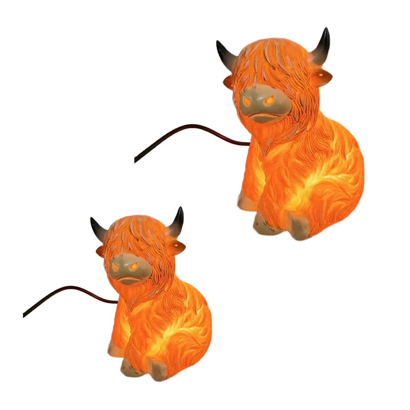 Cattle Lamp Table Lamp Rustic Cozy Compact Centerpiece 3D Cow Night Light for NightStand Shelf Dining Room Bedroom Home Decor