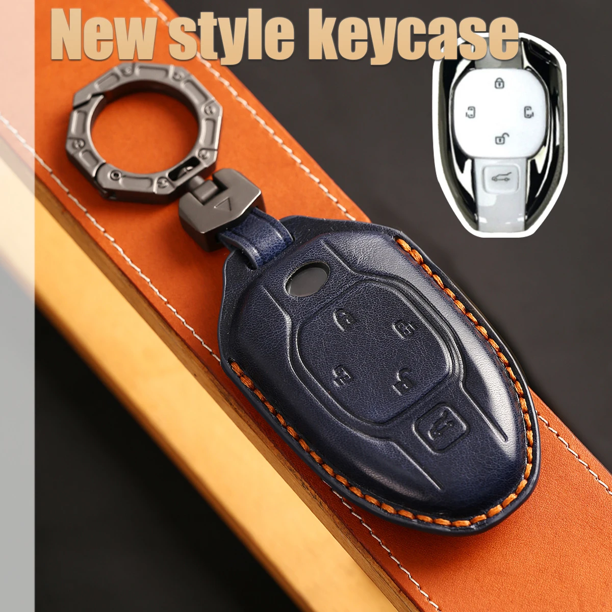 

Leather Car Key Fob Case Cover for Trumpchi GAC 2021 2022 2023 2024 Empow J11 J12 J13 J14 J15 J16 GS8 M8 Keychain Accessories