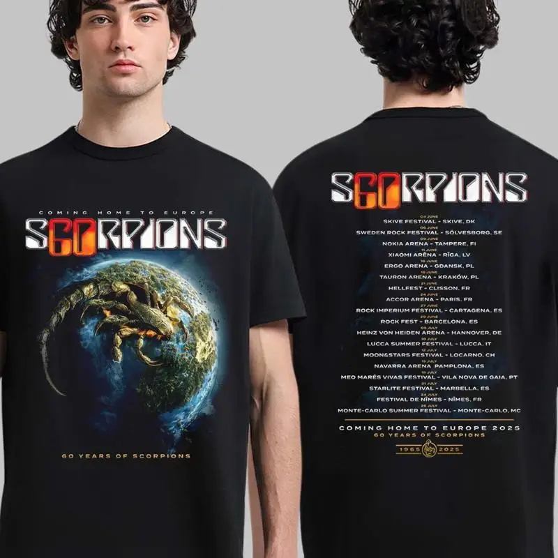Scorpions 60 Years Of European Tour 2025 Planet Rock Art T Shirt