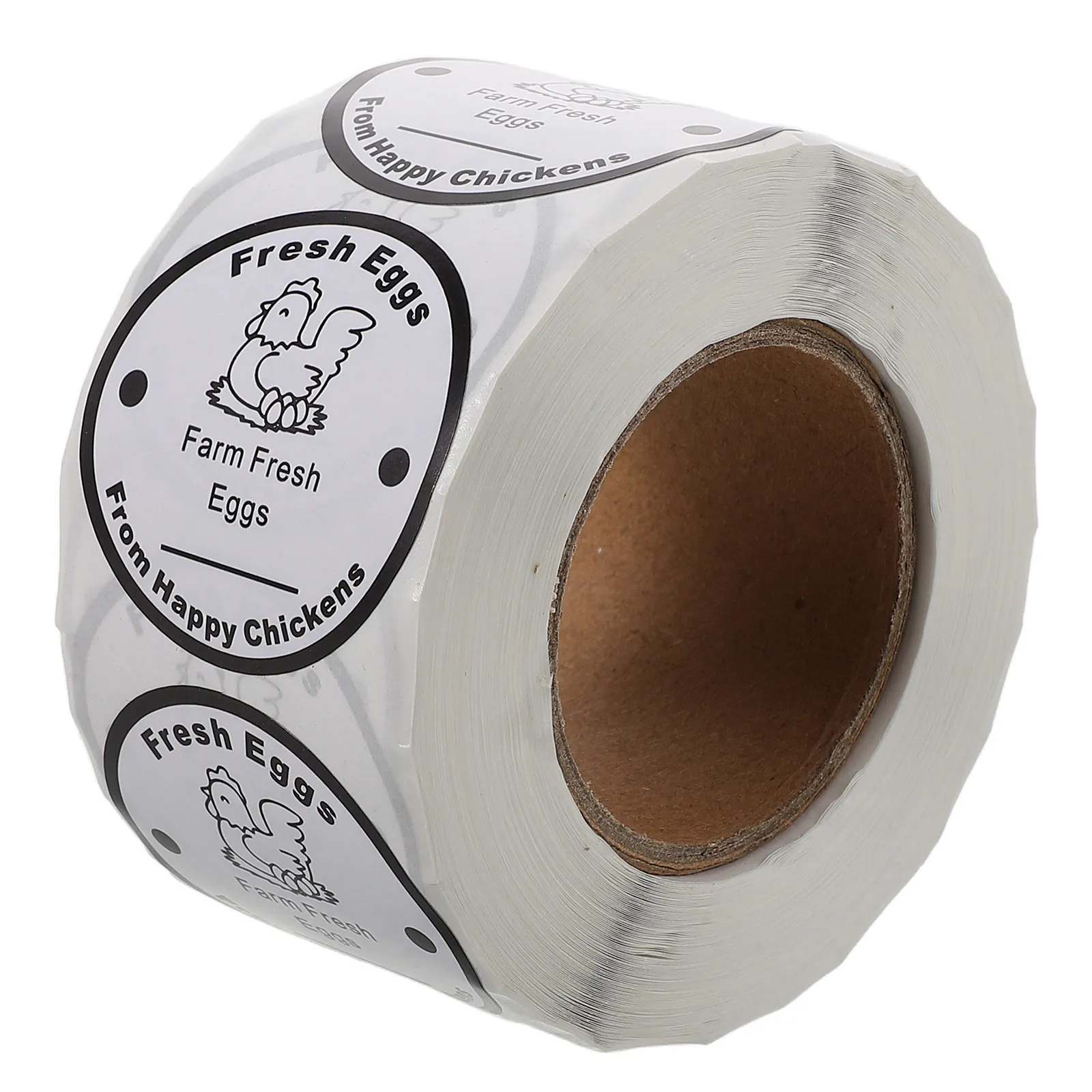 500Sheets Chicken Eggs Carton Labels 3.81cm Egg Stickers Market Packaging Stickers Egg Carton Label Roll for Farm