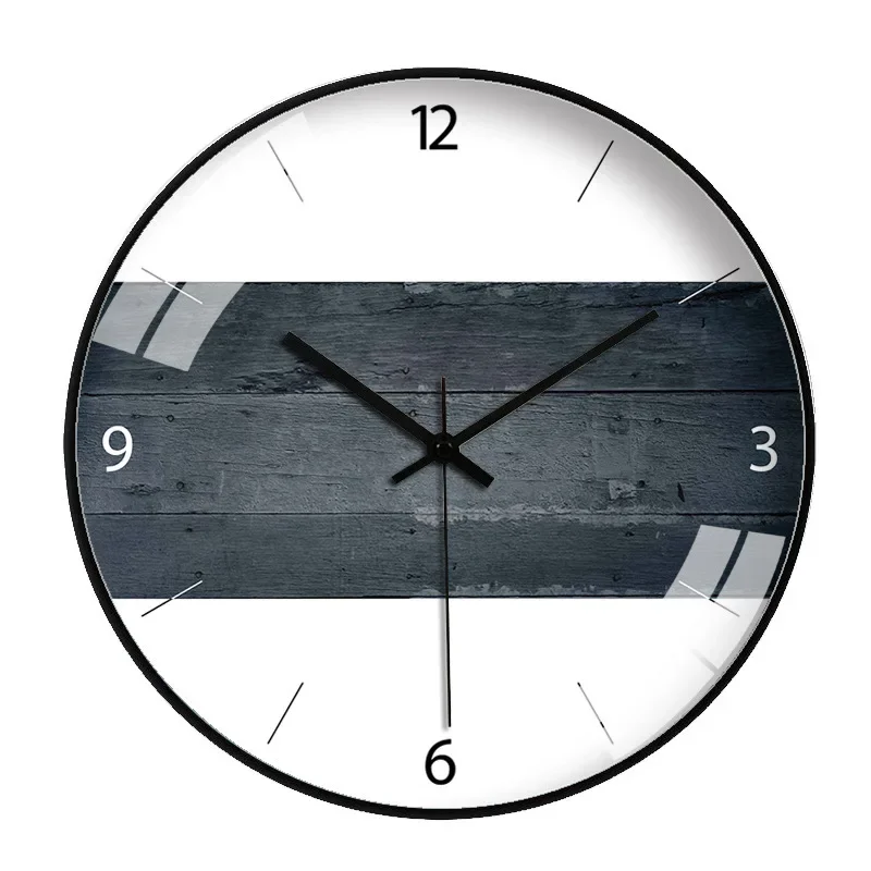 Nordic Mute Simple Modern Wood Grain Wall Clocks Fashion Creative Wood Grain Wall Clock for Living Room Office Wall Decorations