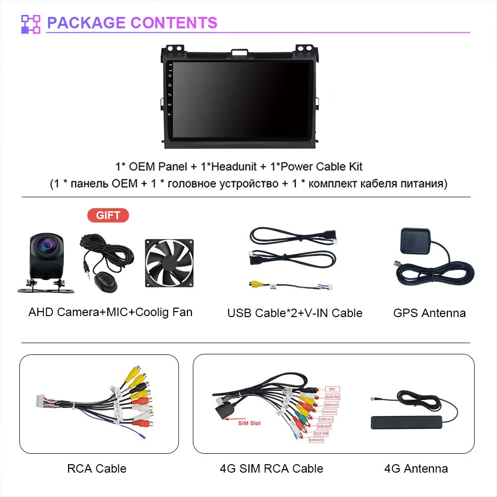 Android 16 For Toyota Prado 2004-2009 Carplay Auto Car Radio with Wireless CarPlay Player GPS Multimedia Stereo Snapdragon