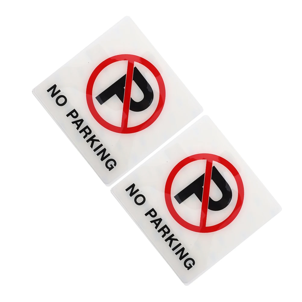 2pcs Parking Sign Self Adhesive Waterproof Reflective Sticker Black Easy Install No Tools Acrylic Outdoor