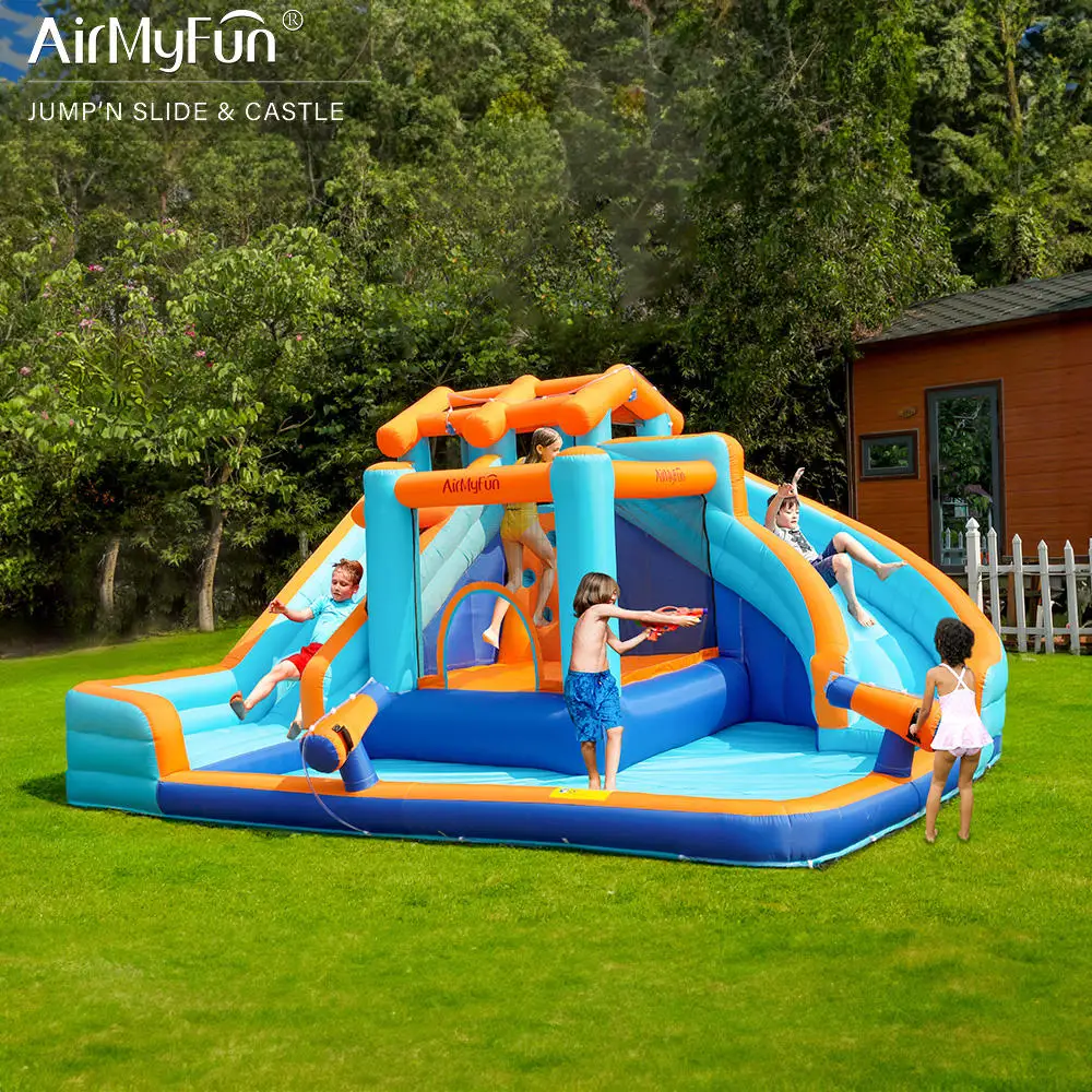 Hot selling new design inflatable water slide with swimming pool jumping castle house children's inflatable water slide