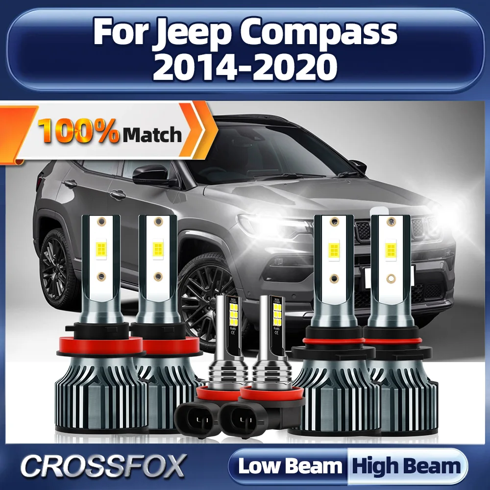 

LED Headlights Bulbs 60000LM Canbus Car Lights 6000K Plug and Play Fog Lamps For Jeep Compass 2014 2015 2016 2017 2018 2019 2020