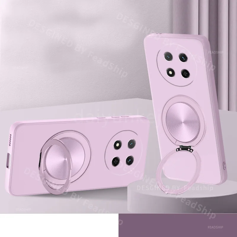 Capa de telefone suporte magnético para honor magic 7 pro lite capa de silicone para honor magic7 capa protetora macia com filme de tela