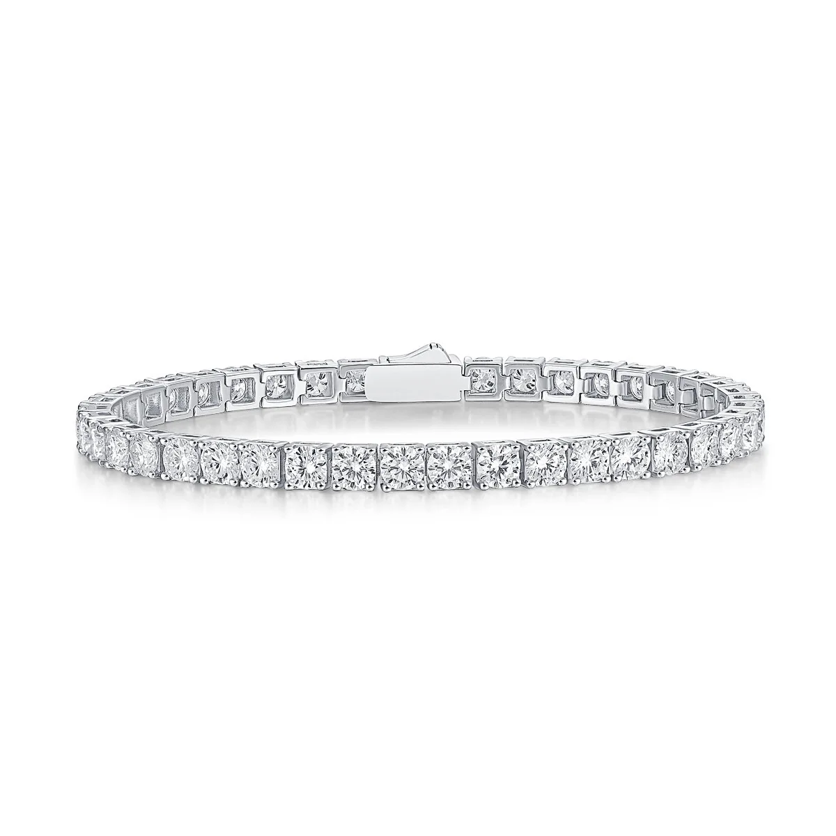 Solid 14K White Gold AU585 Platinum PT950 Tennis Bracelet Men's and Women's Bracelet Silver Plated 18K Gold Handjewelry