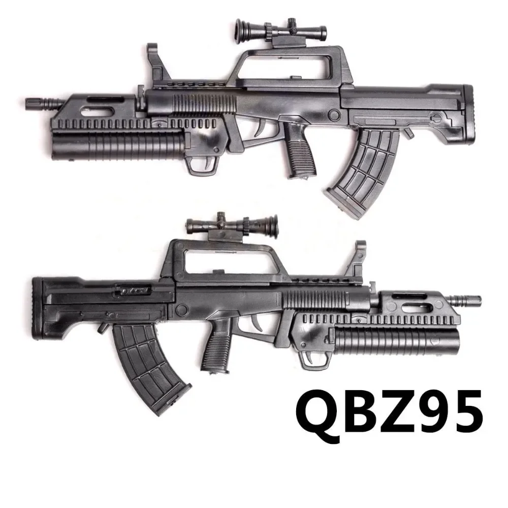 1/6th Mini Building Blocks Puzzle QBZ-95 Rifle Launcher Plastic Gun Model Kids Toys for 12 Inch 30cm Action Figures