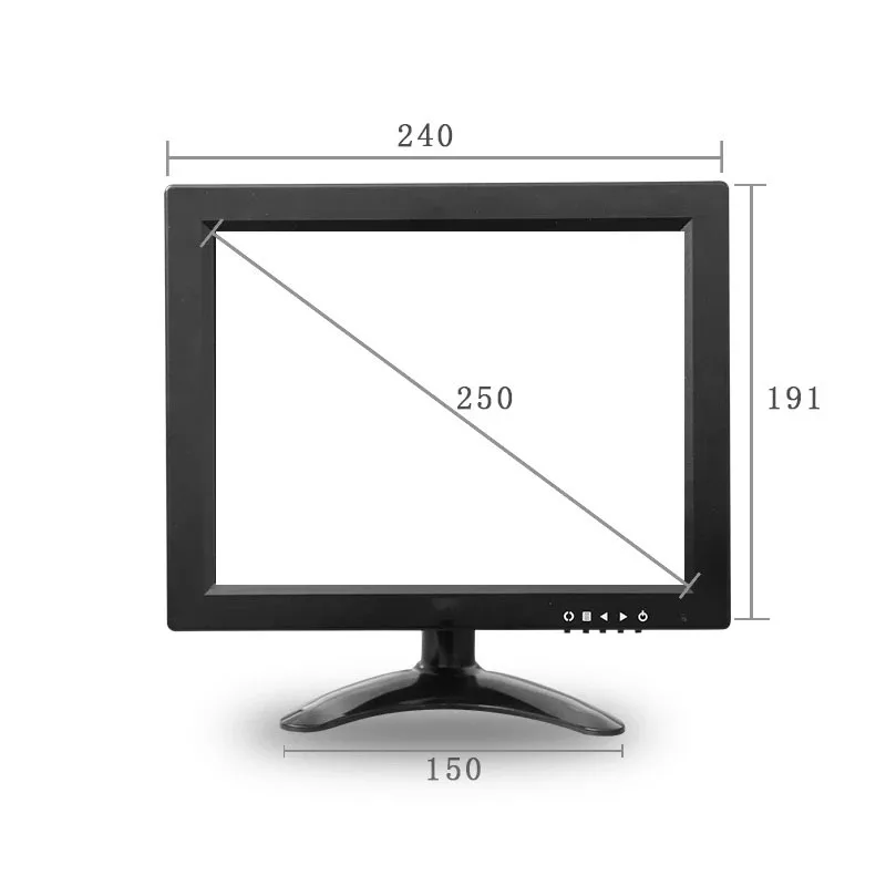 9.7'' Lcd Monitor 4:3 VGA HDMI BNC AV Interface Input Industrial Security Equipment Display USB
