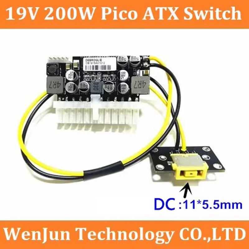 

new upgrade 7.9mm×5.5m square port PSU 19V 200W Pico ATX Switch Mining PSU 24pin MINI ITX DC to ATX PC Power Supply For Computer