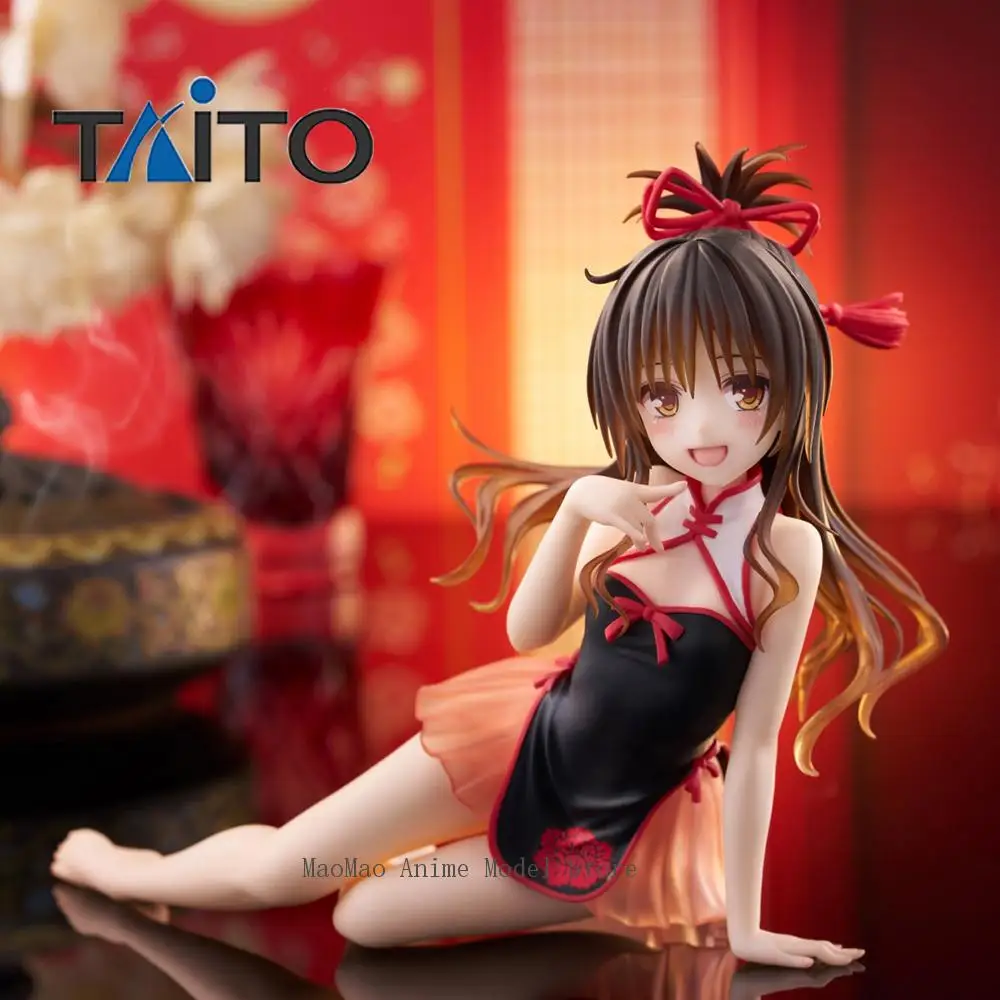 

Original TAITO Desktop Cute To LOVEru Darkness Yuuki Mikan Chinese Dress Ver. 13CM Kawaii Doll Anime Model Toys Decorative Gifts