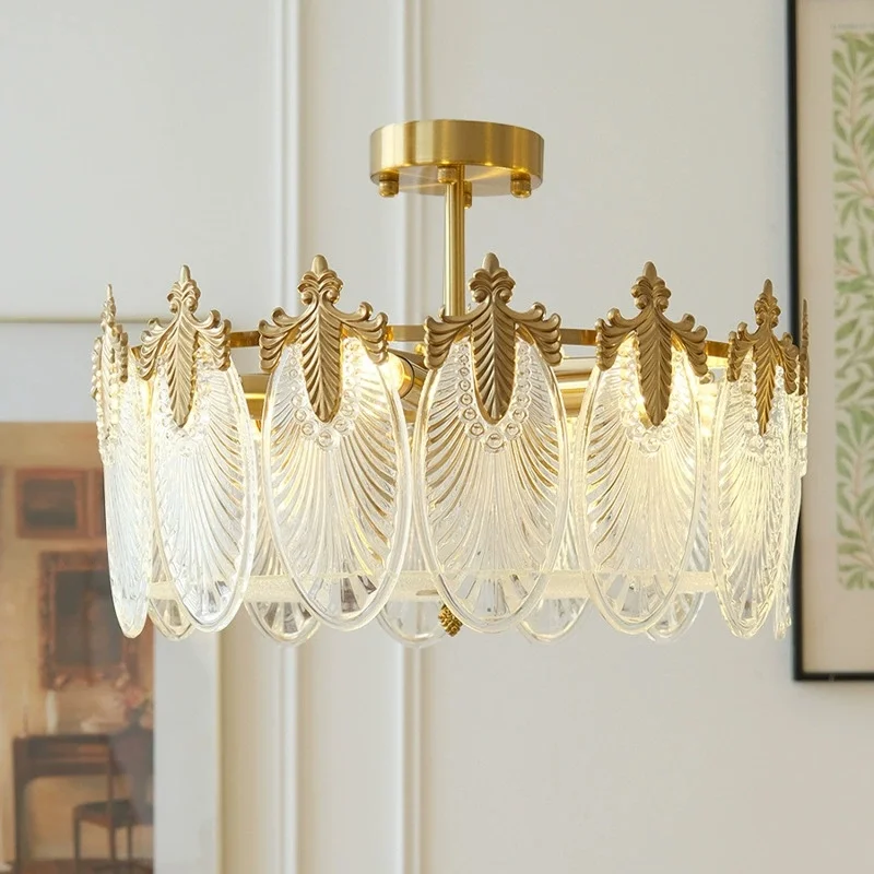 Modern Luxury Oval Leaf Peacock Glass LED Ceiling Lamp Bedroom Study Restaurant Living Room Hotel