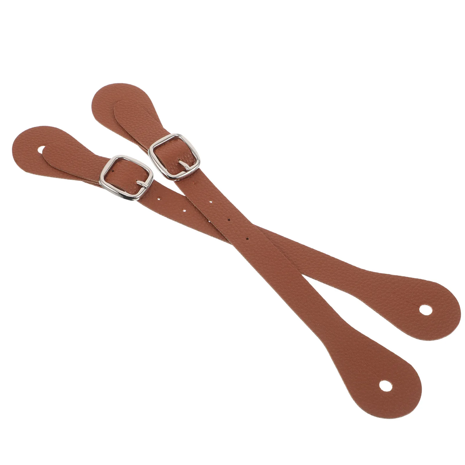 2Pcs PU Adjustable Riding Belt Vintage Western Thigh Strap with Sleek Metal Buckle for Boots Cowgirl Riding Outfit