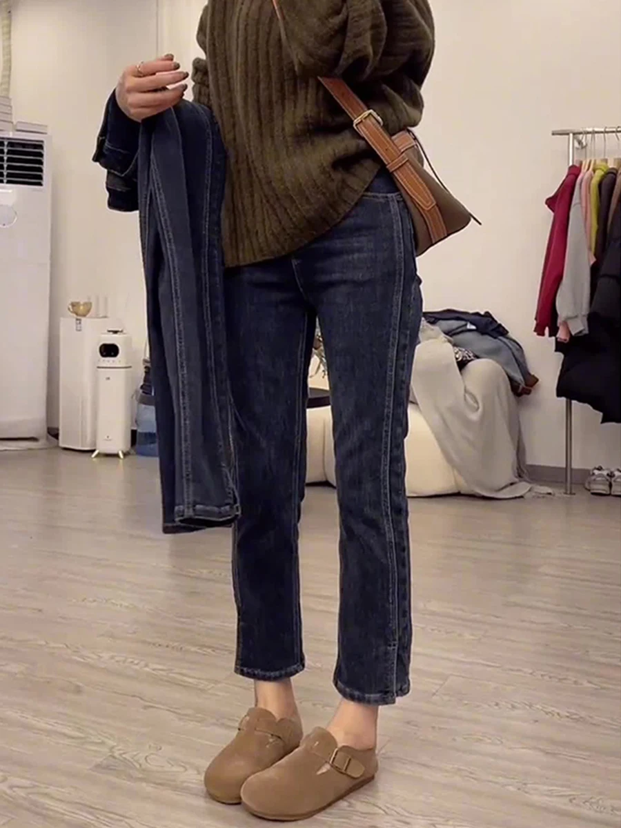 

Straight Leg Jeans For Women Baggy loose Casual Vintage Female Comfort Trousers Oversize High Waist 2024 Trend Denim Pants E105