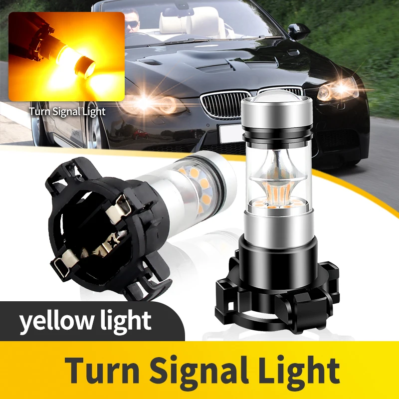 2 قطعة سيارة PY24W LED Canbus لا فرط فلاش العنبر الأبيض الجبهة بدوره أضواء الإشارة 12 فولت لسيارات BMW 3-series E90 E92 E93 M3 2008-2013 #1