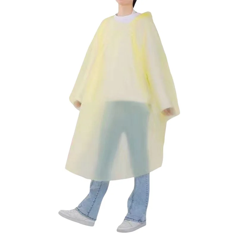 Adult Disposable Poncho Random Color Hooded Raincoat Lengthened Waterproof Outdoor Rain Poncho