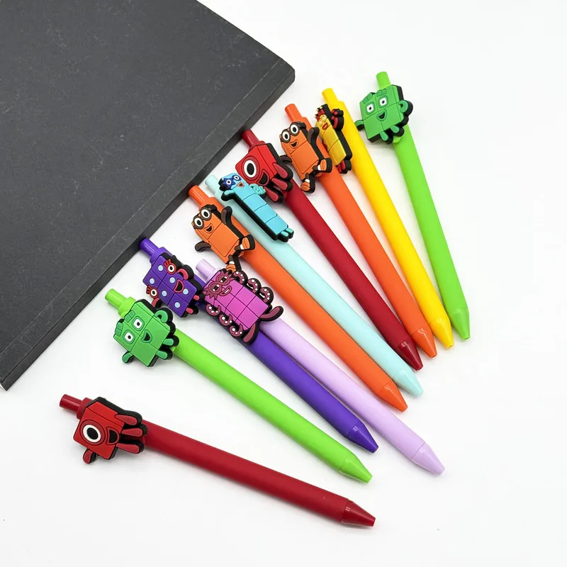 20/30pcs  Creative, simple, cute, cartoon building block design retractable gel pen Random Color Campus Design Back-to-School Se
