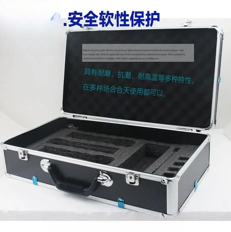 Hard Aluminum Travel Storage Case for 2 or 4 Wireless Handheld Microphones, Protective Air Box for Mic Equipment