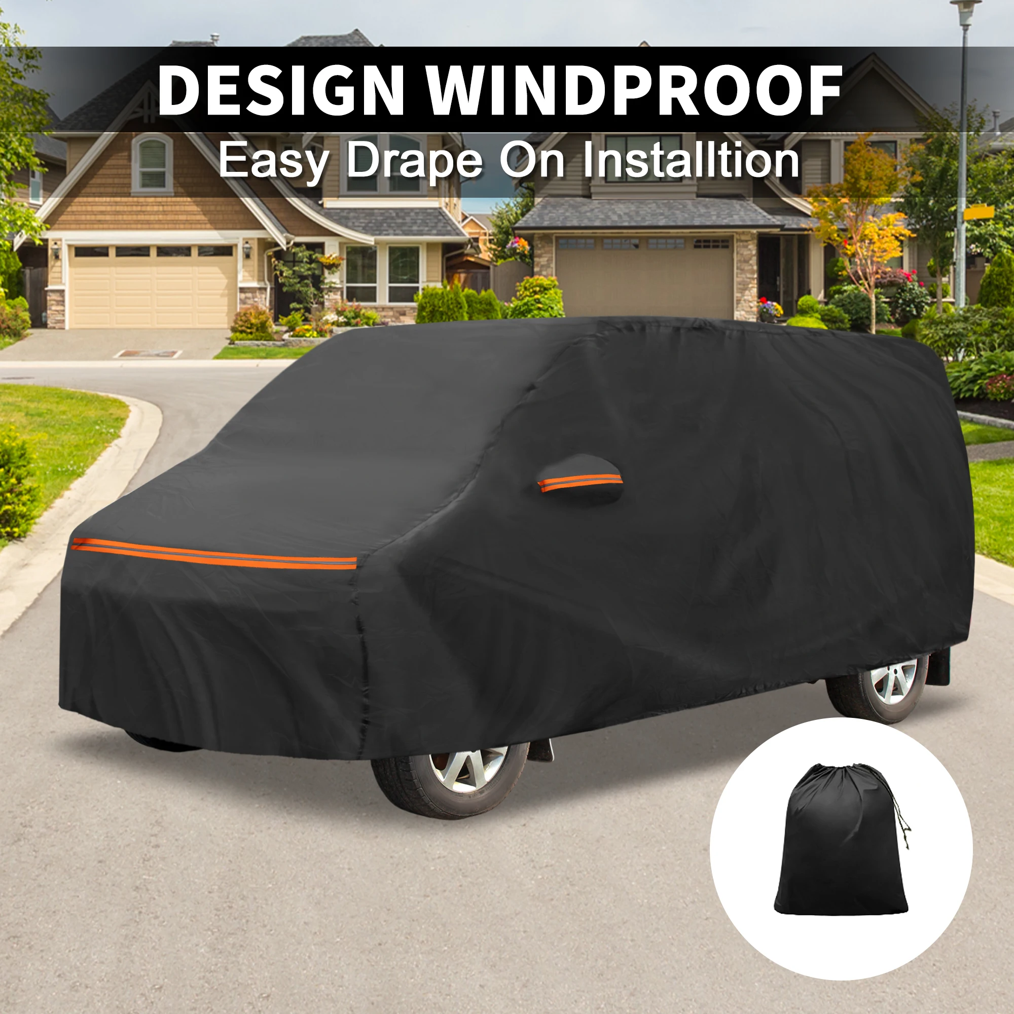 

Uxcell Car Cover for Toyota Voxy Aluminum Film Cotton Outdoor Full Car Cover All Weather Waterproof Sun Protection