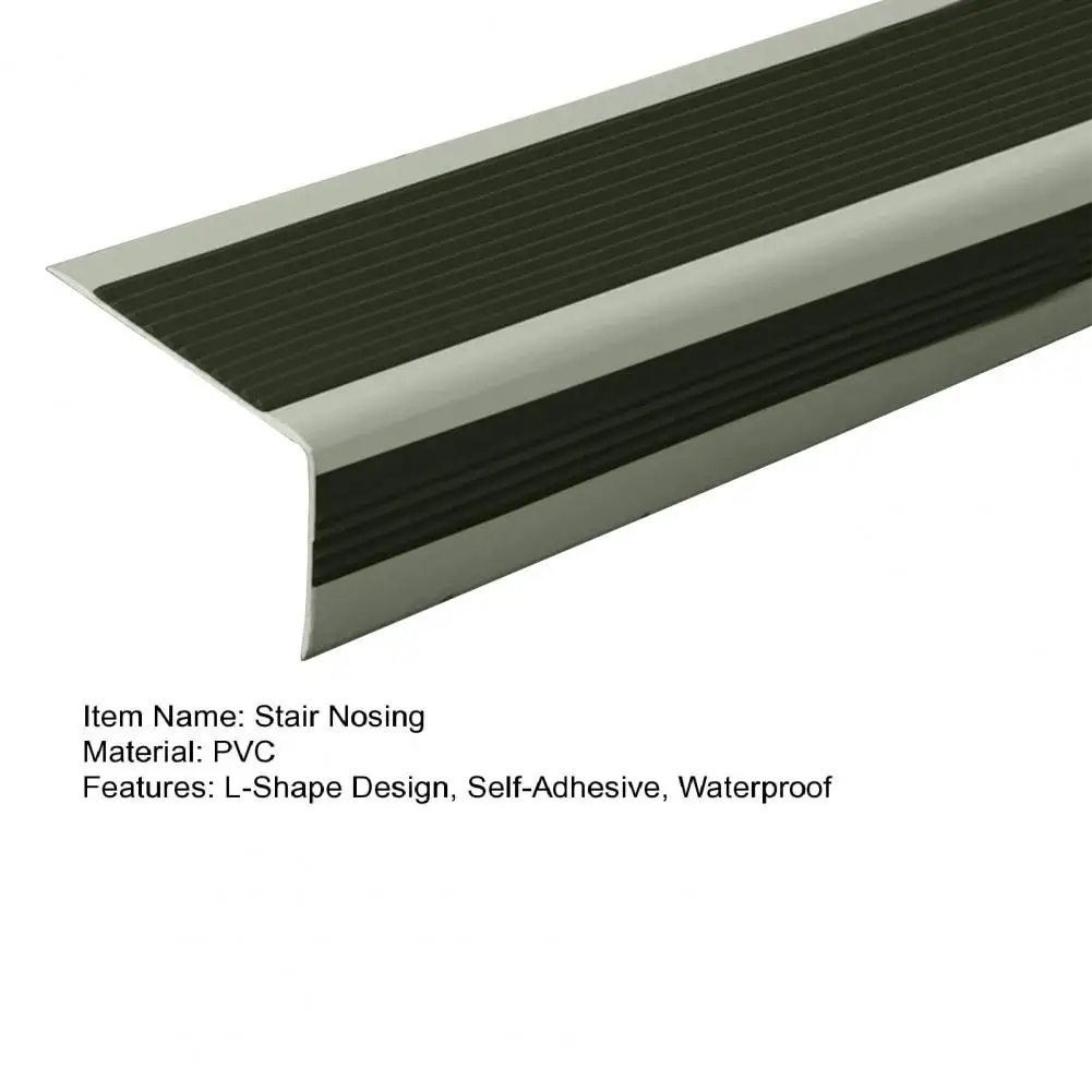 100CM Non-Slip Stair Nosing L-Shape Staircase Step Tread Stair Edge Protector Waterproof Indoor Outdoor Stair Nose Molding